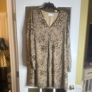 Brand New! Time and Tru Animal Print Long Sleeve Dress
